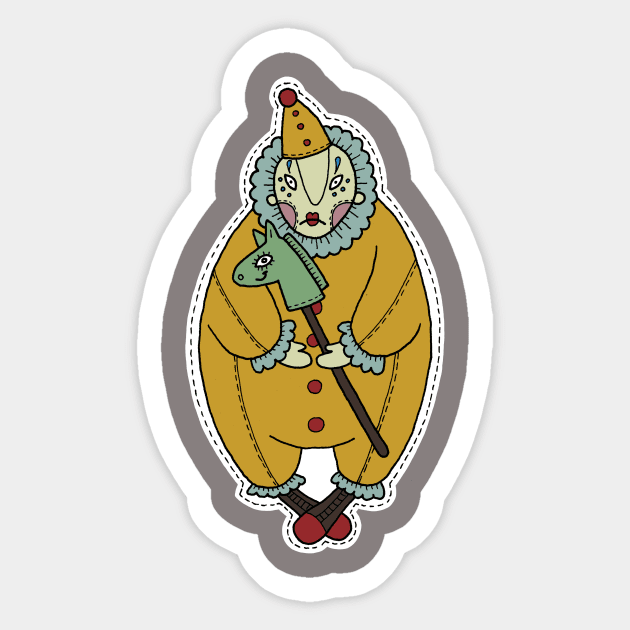 Sad Clown Sticker by crazypangolin